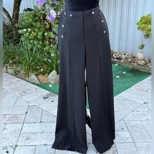 Elegant Black Wide-Leg Women's Pants